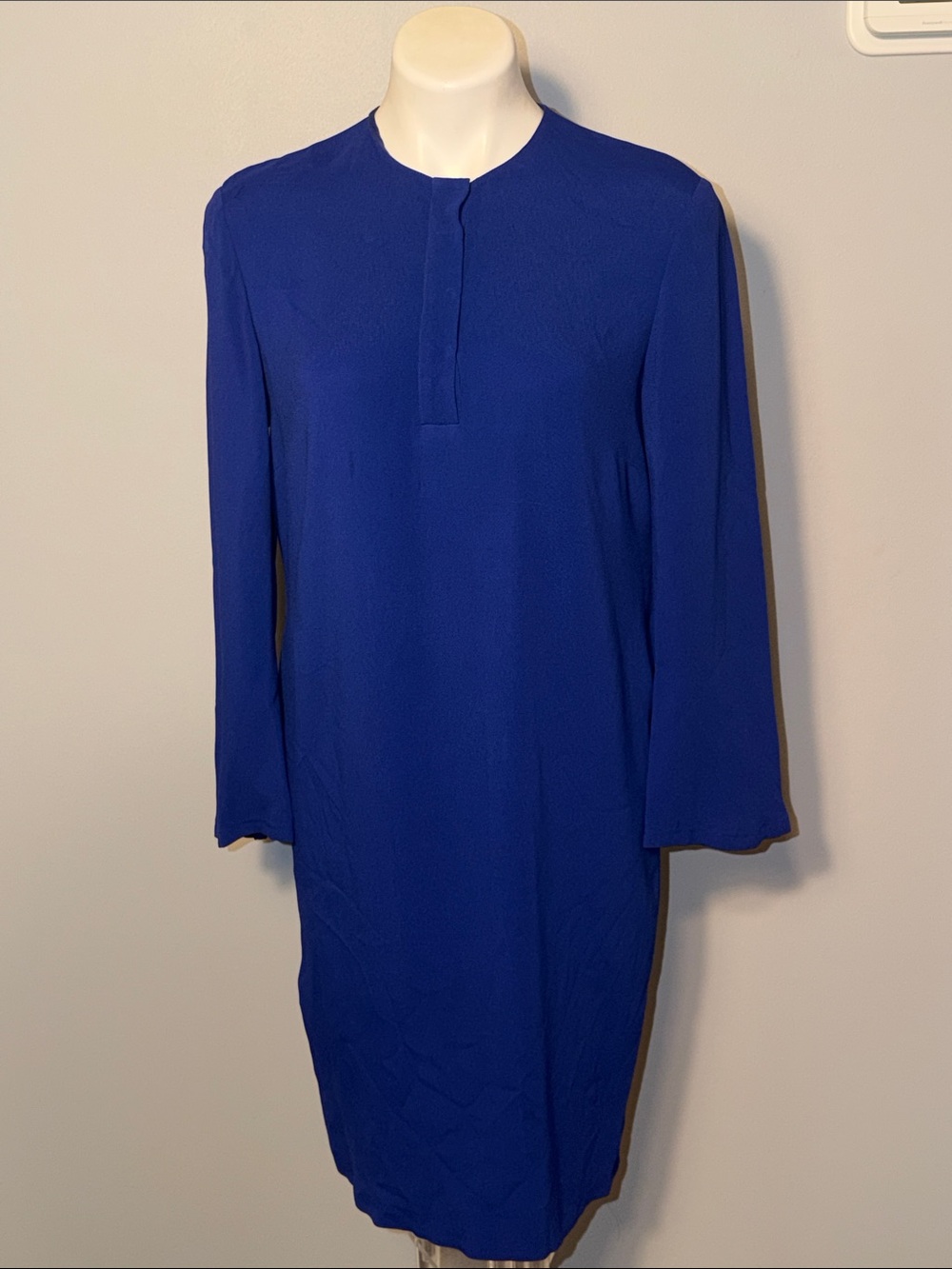 Stella McCartney Ladies Royal Blue Long Sleeve Shift Dress. Size 44 EUR US 12.